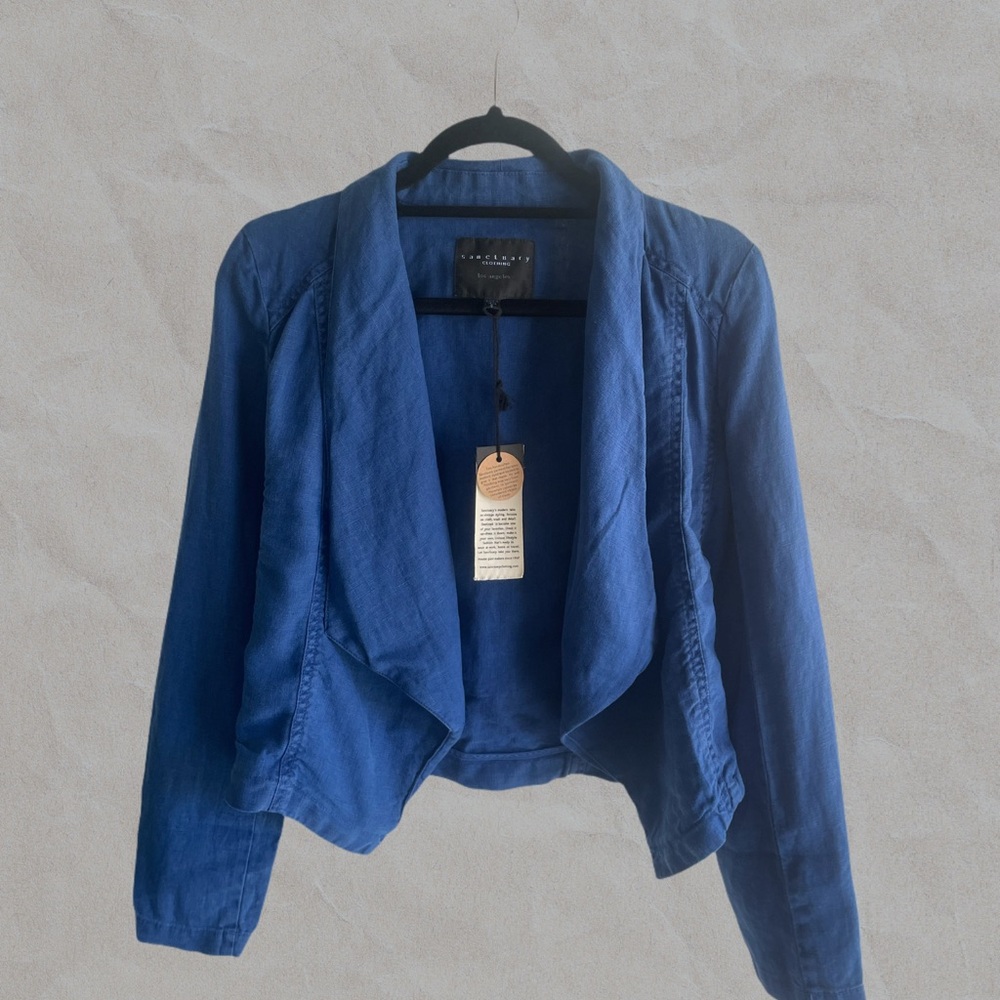 Sanctuary Women's Blue Linen Blazer NWT